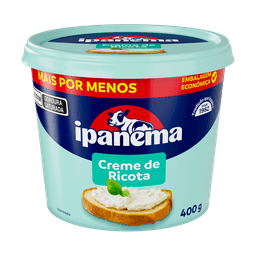 Creme De Ricota Ipanema Pote 400g | Caixa com 12 unidades