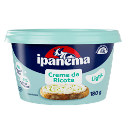 Creme De Ricota Light Ipanema Pote 180g | Caixa com 18 unidades