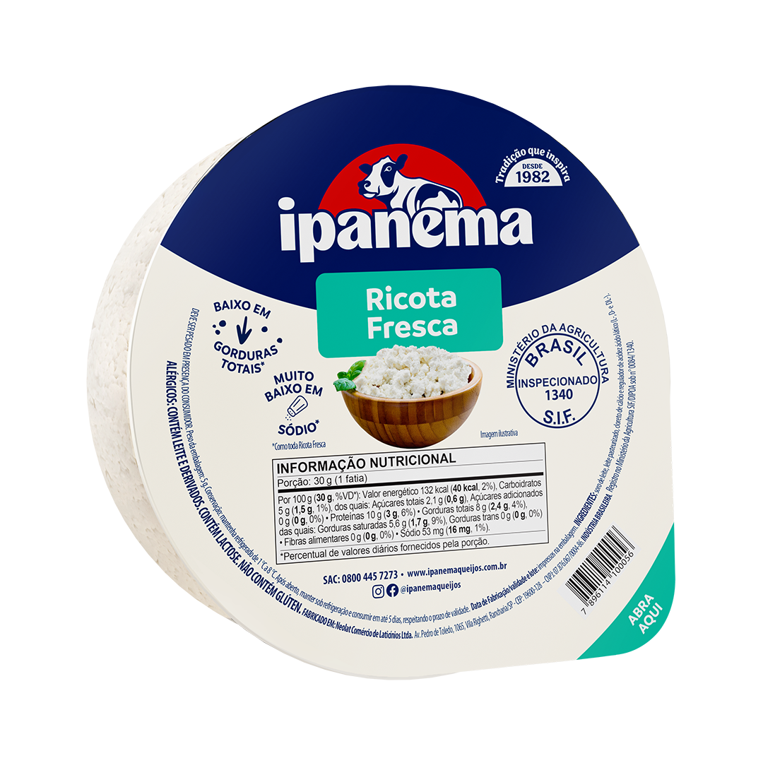 Ricota Fresca Abre-facil Ipanema 400g | Caixa com 21 unidades