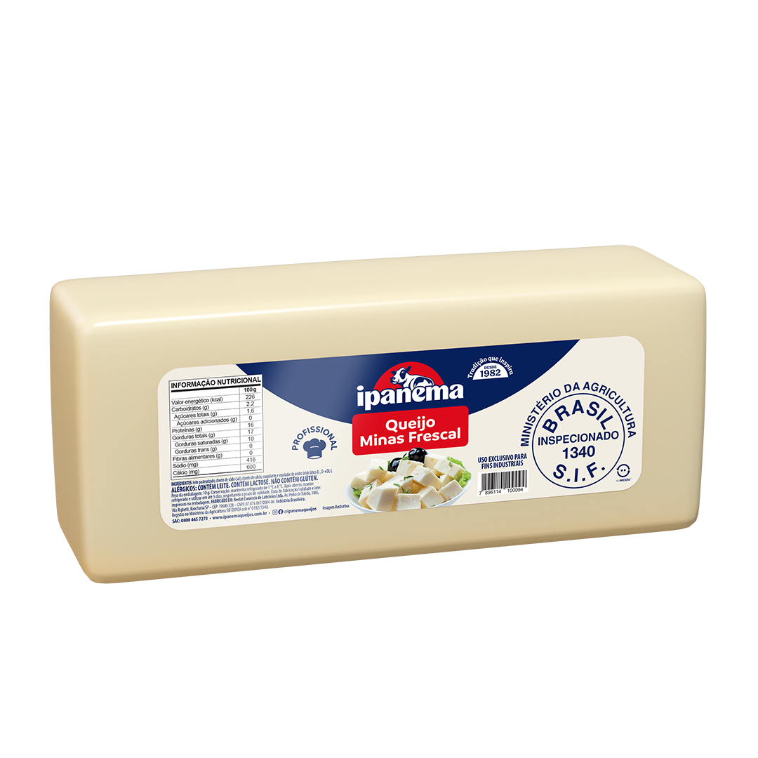 Minas Frescal Retangular Ipanema Peça 2kg | Caixa com 02 unidades