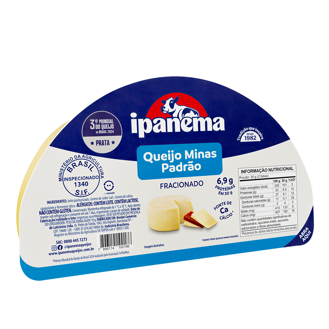 Minas Padrão Fração Ipanema 400g | Caixa com 20 unidades