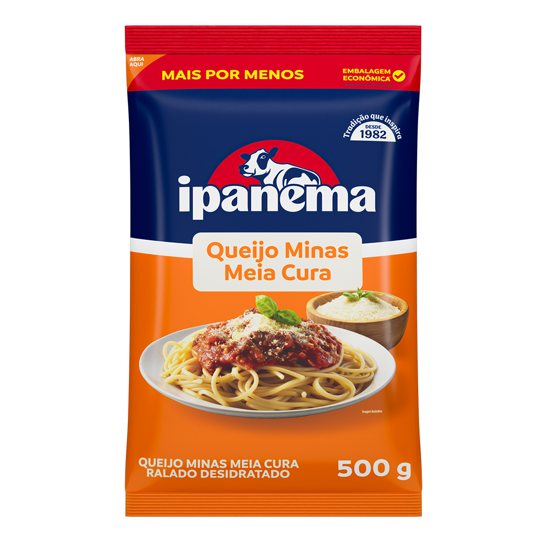 Queijo Ralado Ipanema 500g | Caixa com 20 unidades