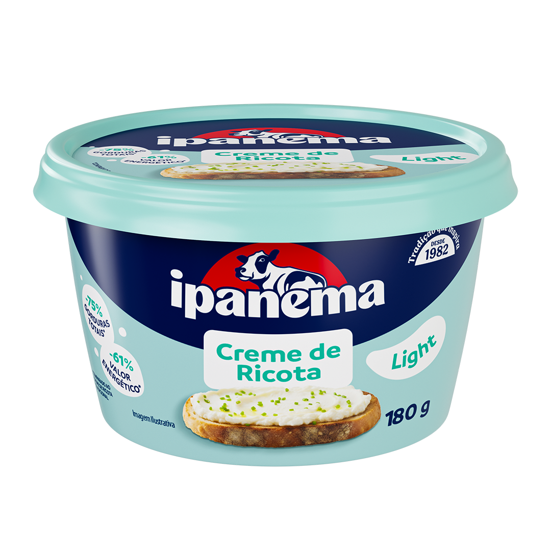 Creme De Ricota Light Ipanema Pote 180g | Caixa com 18 unidades