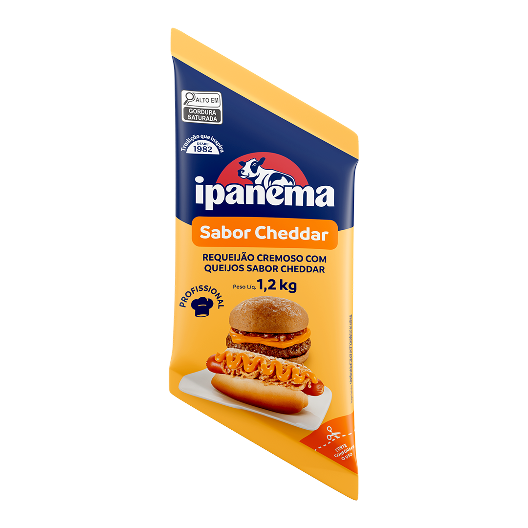 Cheddar Cremoso Ipanema Bisnaga 1,2kg | Caixa com 06 unidades