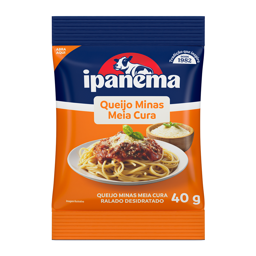 Queijo Ralado Laranja Ipanema 40g | Caixa com 25 unidades