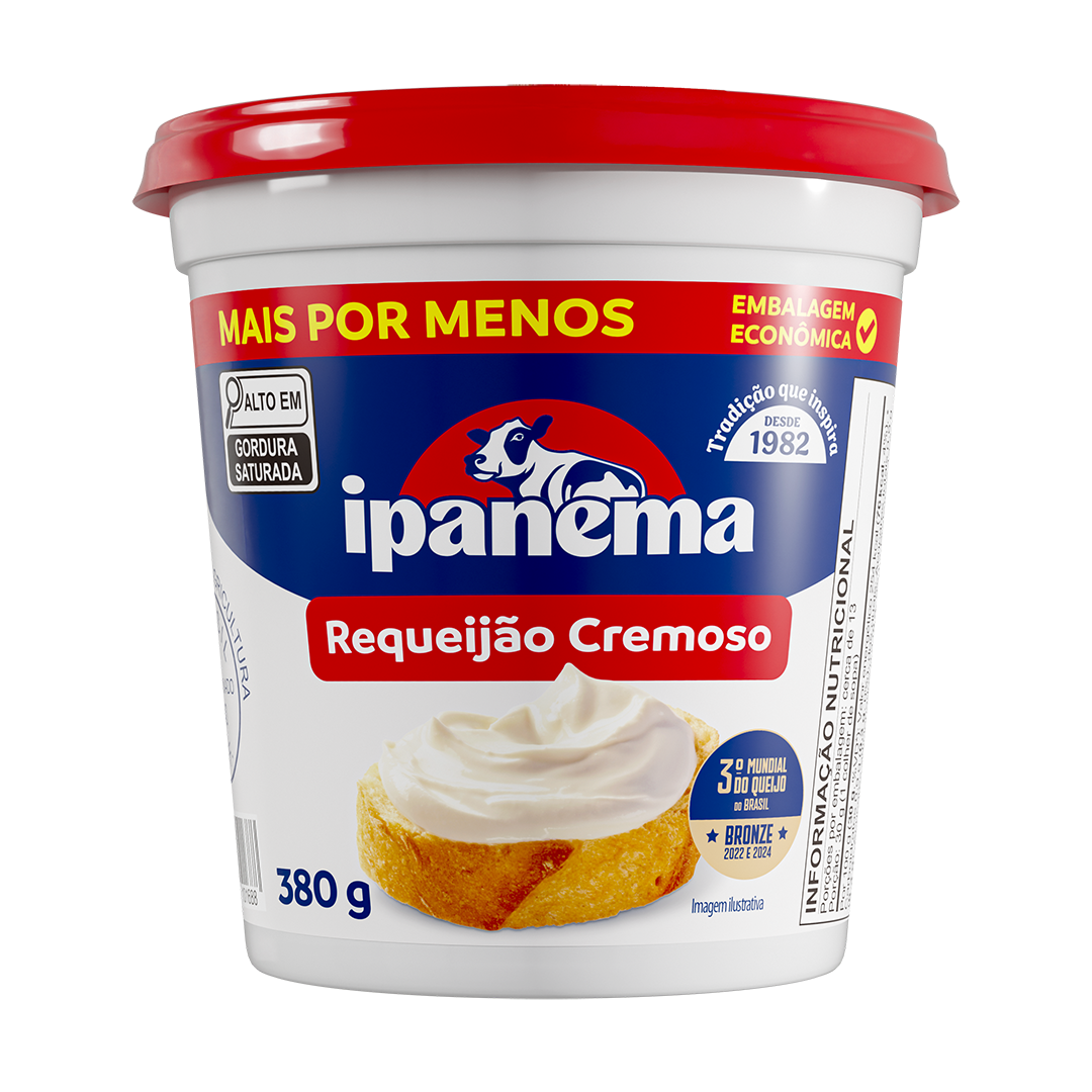 Requeijao Cremoso Ipanema Pote 380g | Caixa com 12 unidades