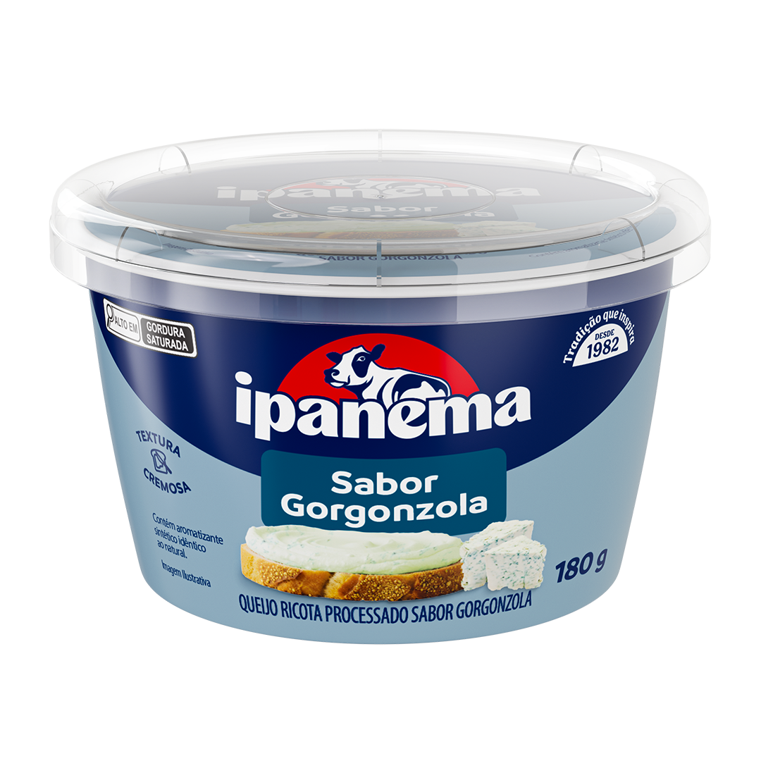 Ricota Sabor Gorgonzola Ipanema Pote 180g | Caixa com 18 unidades
