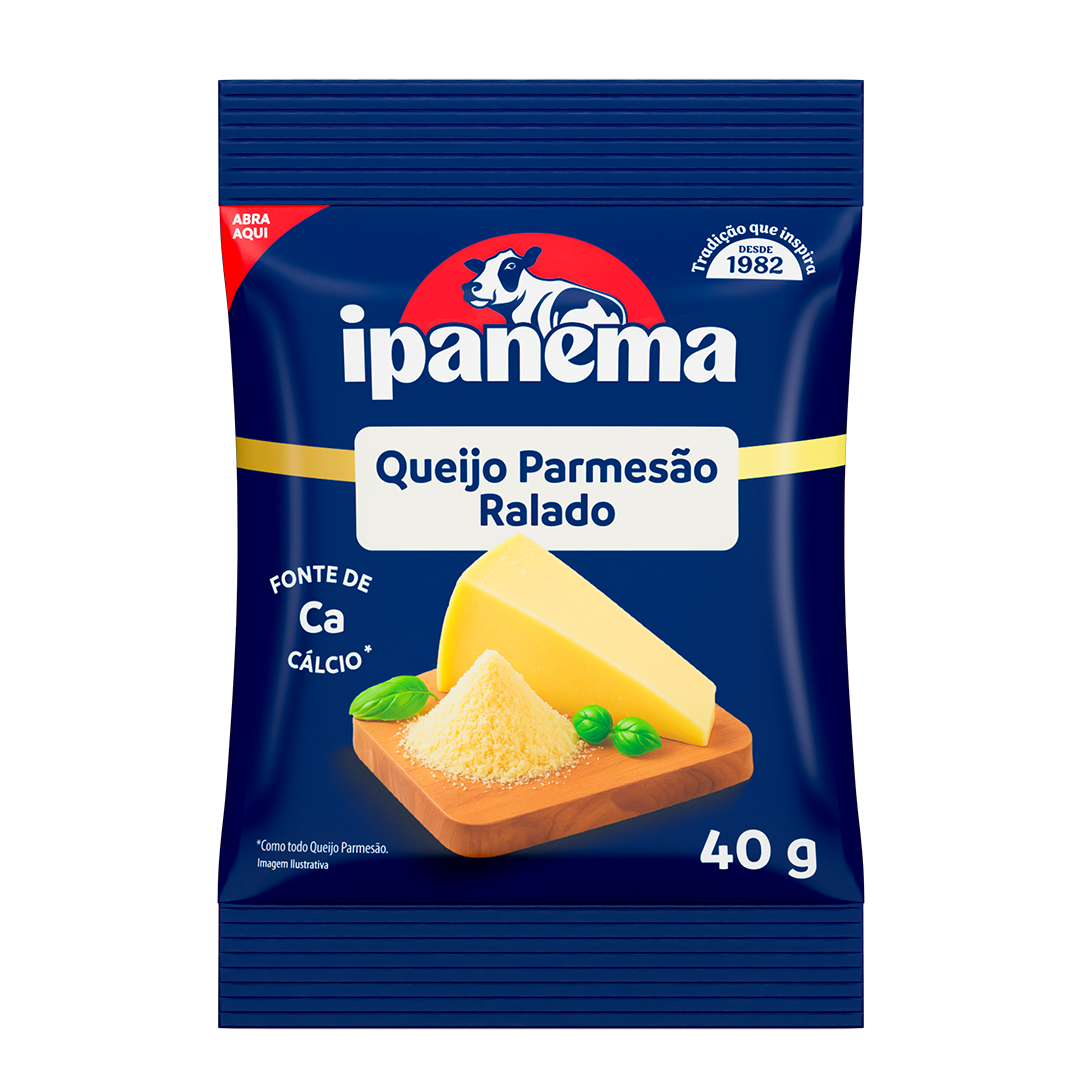 Queijo Parmesao Ralado Fino Azul Ipanema 40g | Caixa com 25 unidades