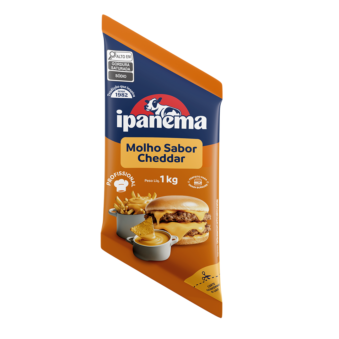 Molho Sabor Cheddar Bisnaga 1,0 kg | Caixa com 06 unidades
