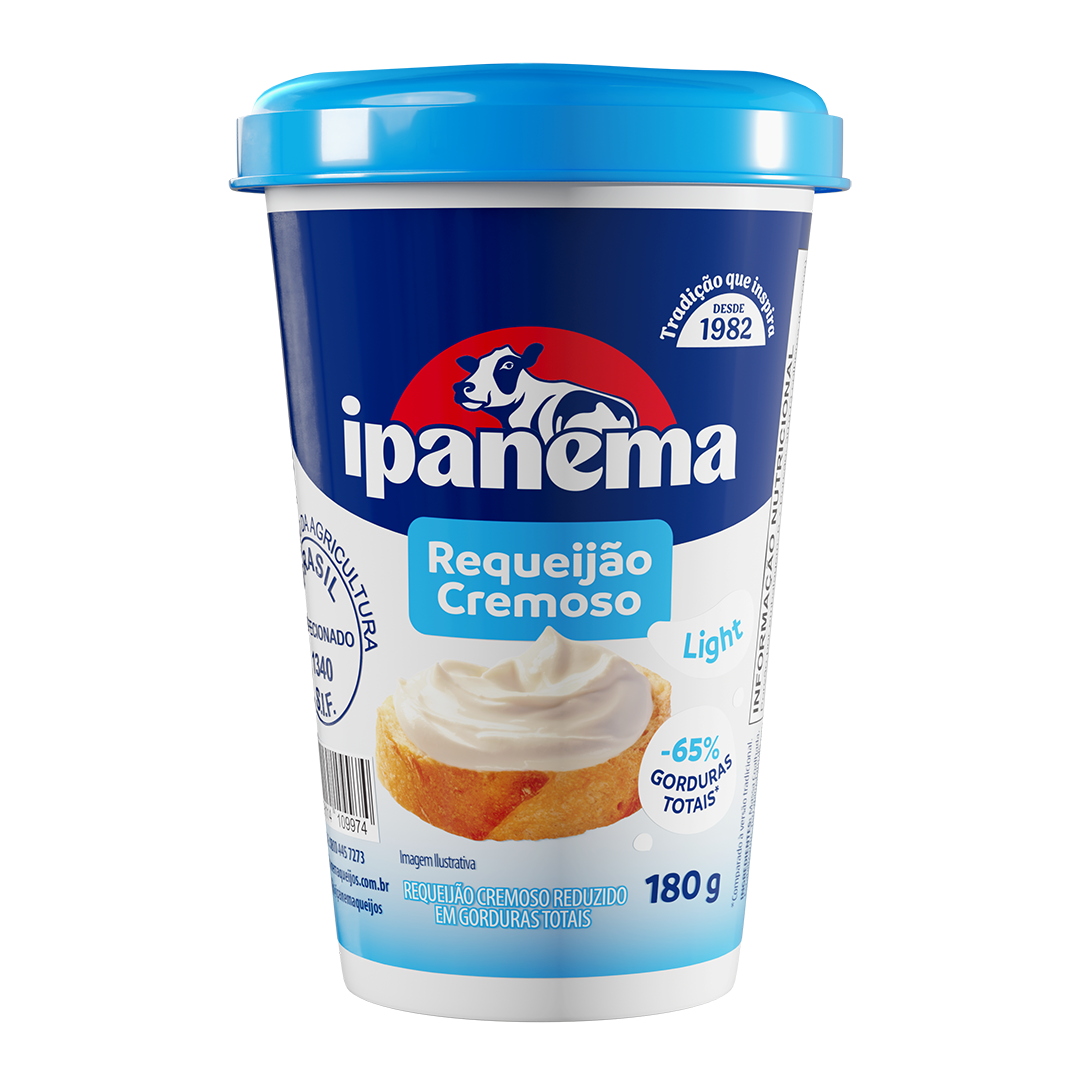 Requeijao Cremoso Light Ipanema Copo 180g | Caixa com 24 unidades